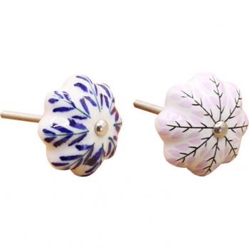 Ceramic Blue and White Wardrobe Handle