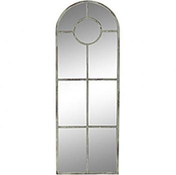 Miroir mural DKD Home Decor 42 x 2,5 x 122 cm Gris Métal Blanc Vintage Fenêtre