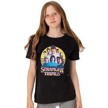 Stranger Things Girl’s Black Short Sleeve Shirt, Ages 9-10