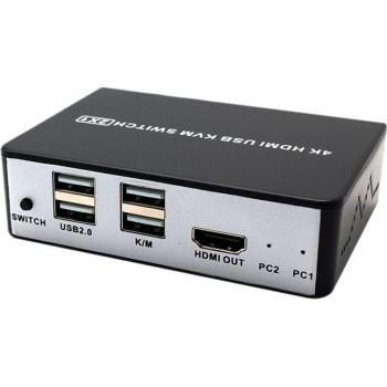 4K/60Hz KVM Switch HDMI USB with Hotkey for Sharing Keyboard, Mouse, Printer