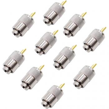10 piezas de Conector RF M-PL259 (RG8/RG58)