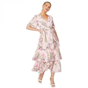 Floral Ruffle Midi Dress for Special Occasions