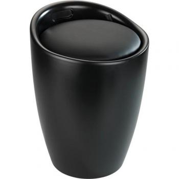 Wenko Wäschebehälter Candy schwarz/grau 50.5 H x 36.0 W x 36.0 D cm