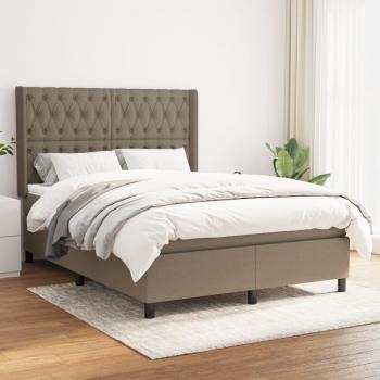 Elegantes Boxspringbett Taupe 140x200 cm