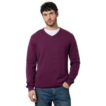 Deep Plum Pure Cotton V‑Style Jumper