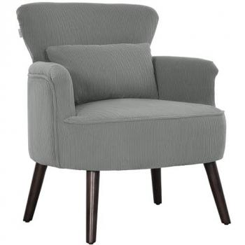 PillowCozy Grey Accent Chair