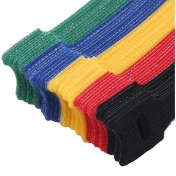 50pcs Solid Color Velcro Cable Ties with Battery Rod Rings