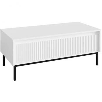 Mesa de centro comfivo delruva 102, blanco, 40x50x100cm, aglomerado laminado, angular
