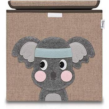 Lifeney Aufbewahrungsbox für Kinder I Niedliche Faltbox mit Deckel I Spielzeugaufbewahrung I Aufbewahrungskorb (Braun Koala)