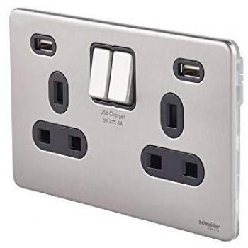 Schneider 2XUSB Switched Power Outlet