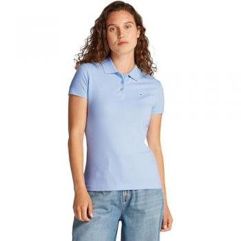 Jeans Polo Tommy Slim Azul Cielo Manga Corta Mujer S