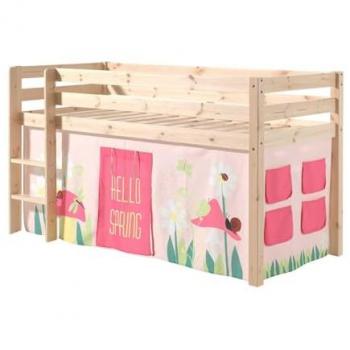 SLEEPY – Lit Mi‑Haut en Pin 90x200 cm – Housse Verte – ALTOBUY