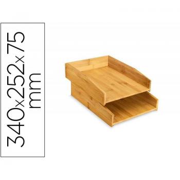 Bandeja de Sobremesa CEP Silva Bambú, Lote de 2 Unidades, 340x252x75 mm, Madera