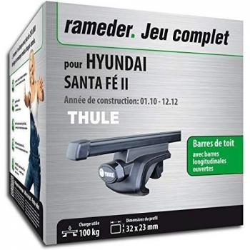Rameder Pack Barres de Toit SquareBar Compatible Hyundai Santa FÉ II
