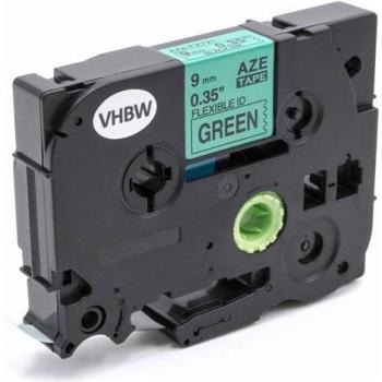 Scatola Rulli Stampa 9mm Nero su Verde Per Etichettatrice Brother P-touch Serie