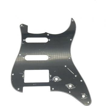 11 Hole Electric Guitar Pickguard, 3 Ply, SSS SSH HSH Compatible for ST Style, White & Black