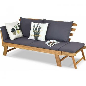 Sofá Tumbona Terraza 2 Almohadas Lavables Acacia