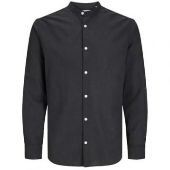 Camicia Jack & Jones JJEBreeze in lino misto, colore nero – L