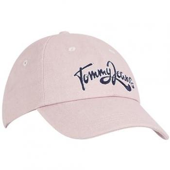 Gorra de Lona Rosa Tommy Jeans con Logo Bordado para Mujer