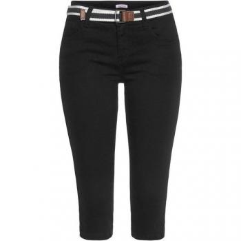 KangaROOS Slim‑Fit Capri‑Jeans mit Gürtel – normale Leibhöhe
