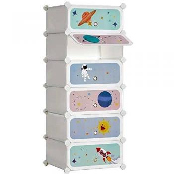 Songmics Bambini: scarpiera con 6 scomparti, colore bianco