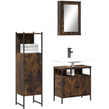 Meubles de salle de bain 3 pcs Chêne fumé