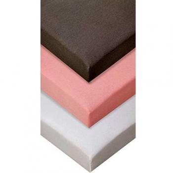 Draps housse rectangulaires Easy Dort, lot de 3, coton, 70x140 cm, gris, blanc, rose