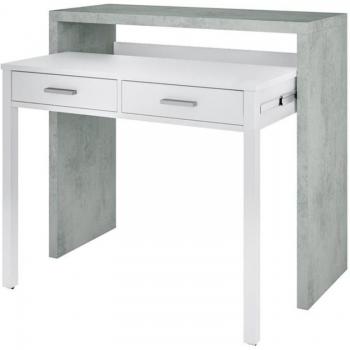 Escritorio moderno en blanco artik y gris cemento