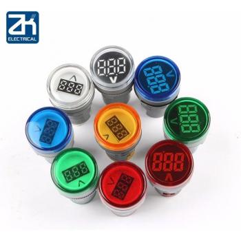 10pcs 22mm AC 60-500V LED Voltmeter Pilot Light Red Yellow Green White Blue