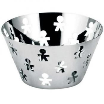 ALESSI Obstschale hoch silber