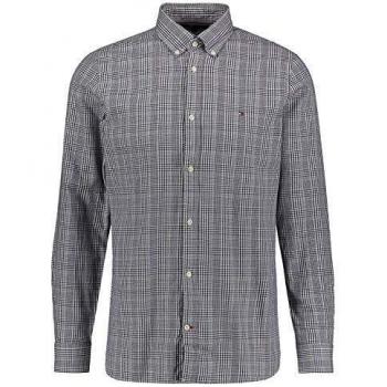 Tommy Hilfiger Herren Slim Fit Langarmhemd Prince of Wales blau
