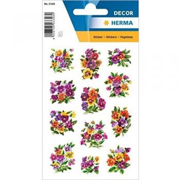 0 x HERMA Schmucketiketten Decor Veilchengestecke beglimmert VE=2 Bla