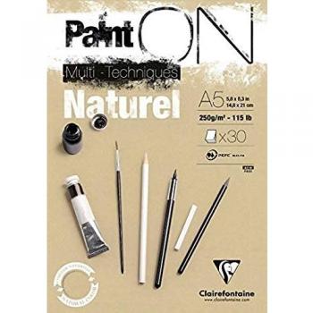 Clairefontaine Paint'ON A5 Mixed Media Pad, 250 g, 30 Sheets