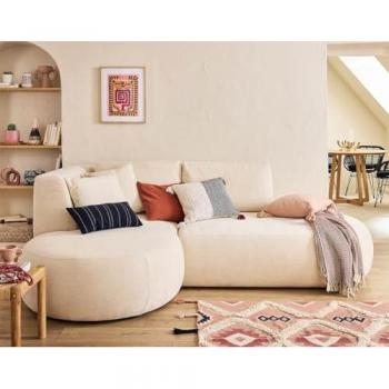 Canapé modulable Lisa Design angle gauche 4 places beige