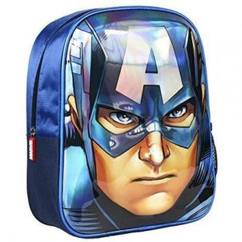 Mochila Los Vengadores Infantil 3D Capitán América (25 X 31 X 10 Cm