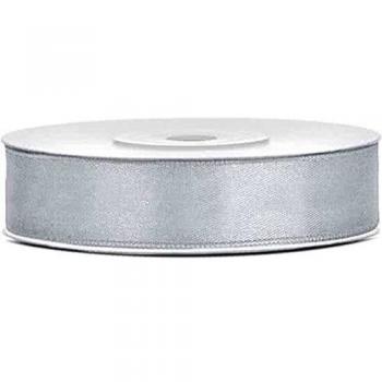 Ruban Satin Doublure Argente 25 mètres, 12 mm