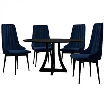 Ziziko Fi100 Esszimmer‑Set ST03: Tisch & 4 Felipo Stühle – Sitzgruppe