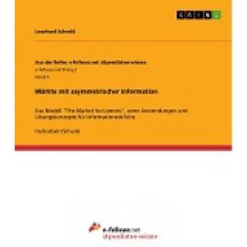 Schmitt, Leonhard: Märkte mit asymmetrischer Information