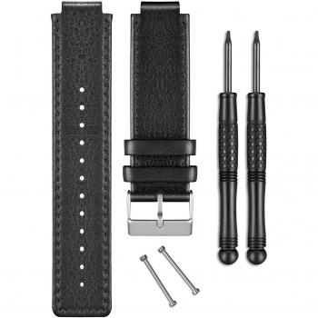 Correa de piel negra Garmin Vivoactive