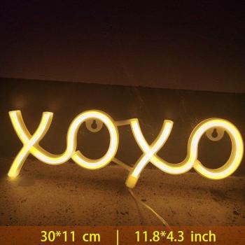 Lámpara de Luz Neón LED XOXO Decorativa Pared USB/Batería