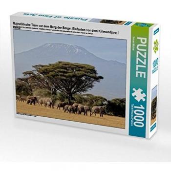 CALVENDO Puzzle Elefanten vor dem Kilimandscharo: Majestätische Tiere in Kenia