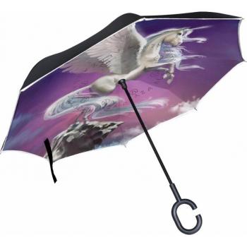 Folding Inverted Unicorn Umbrella with C-Hook