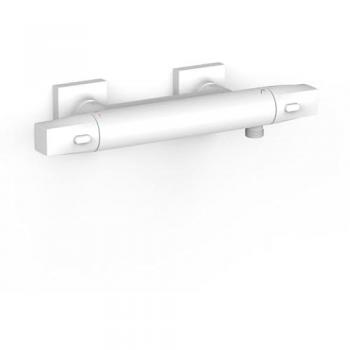 TRES – Robinet Thermostatique Mural Over‑Wall Douche (Sans Accessoires, Blanc Mat)