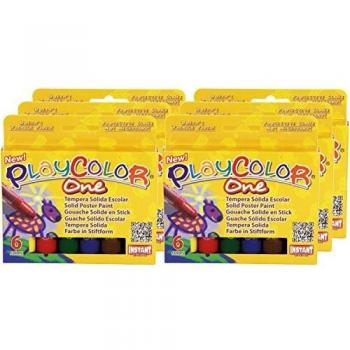 Témpera sólida escolar Playcolor One Instant 6 colores 10 gr