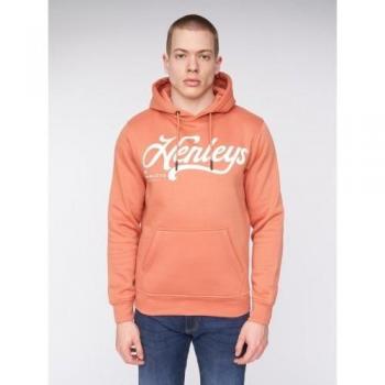Henleys Large Scripthen Hoodie in Brick Red for Men