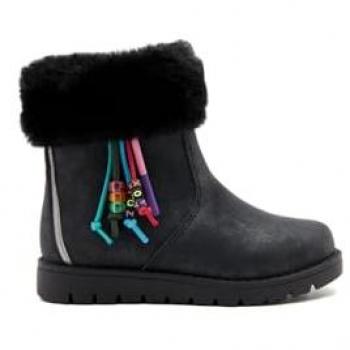 Conguitos Botas infantiles de invierno con cierre de cremallera en negro