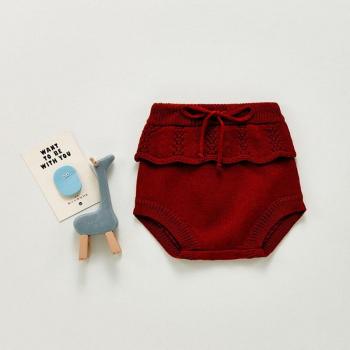 Lana Volante Shorts para Niños 2022 – Beige/Rojo Vino