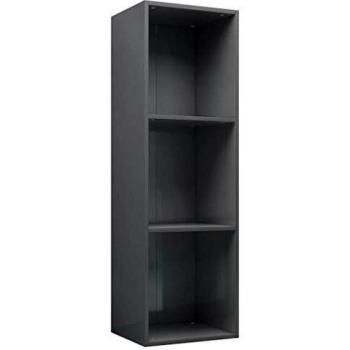 Sonata Biblioteka/TV shkaf, sivo s yasen silen glants, 36x30x114 sm, PDCH