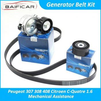 Baificar Kit de Correa de Generador y Polea Tensionadora para Peugeot 307, 308, 408 y Citroën C-Quatre 1.6