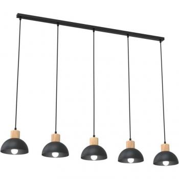 Colgante Seco 5‑Iluminación 116 cm (Metal y Madera)